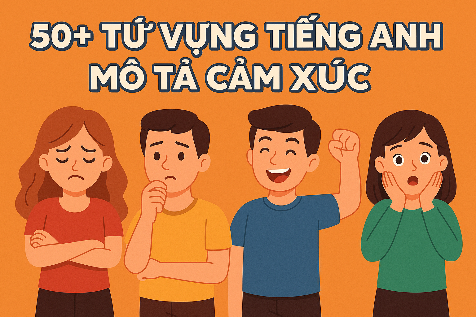 50+ TỪ VỰNG TIẾNG ANH MÔ TẢ CẢM XÚC – DỄ HỌC, DỄ DÙNG!