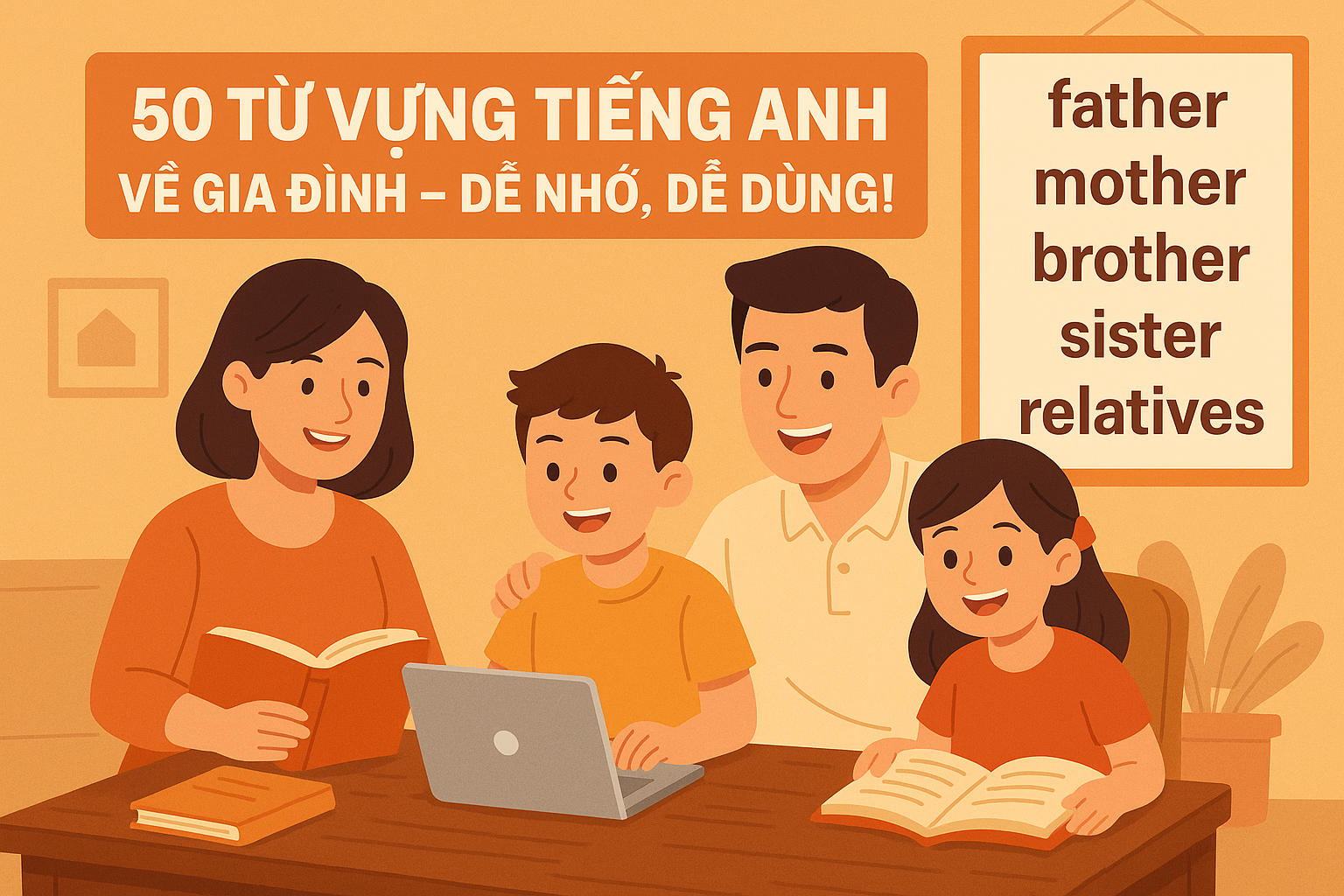 50 TỪ VỰNG TIẾNG ANH VỀ GIA ĐÌNH – DỄ NHỚ, DỄ DÙNG!
