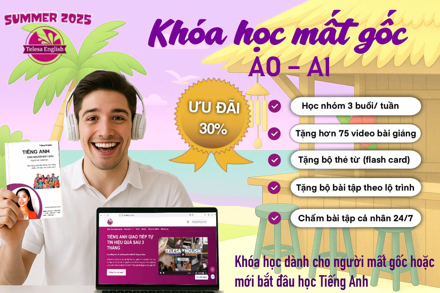 Tiếng Anh Mất Gốc Cho Người Bắt Đầu Từ Số 0 (A0-A1) / Dành cho HV chưa có căn bản